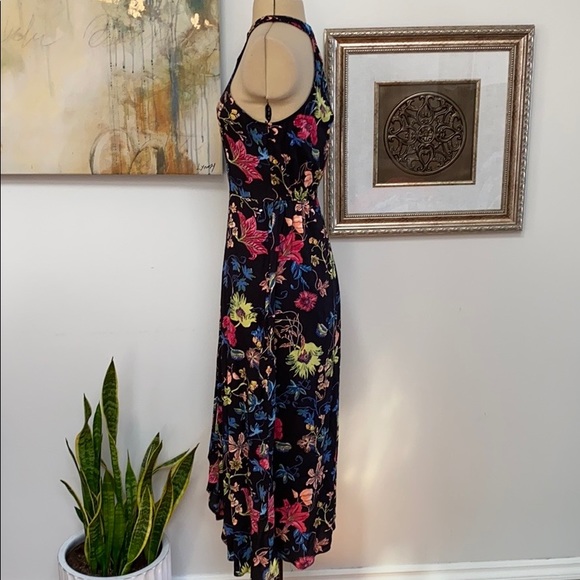 Halter Floral Print Dress with Slit, NWOT - Picture 4 of 6
